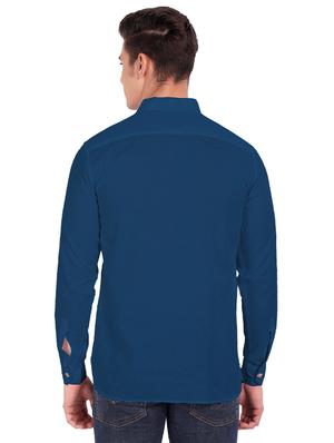 navy-blue solid short kurta - 18454616 - Standard Image - 3