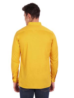 yellow solid short kurta - 18454620 - Standard Image - 3