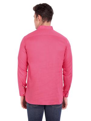 pink solid short kurta - 18454628 - Standard Image - 3