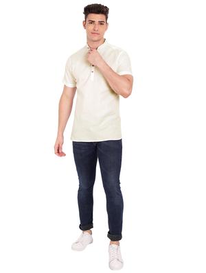 beige solid short kurta - 18454639 - Standard Image - 4