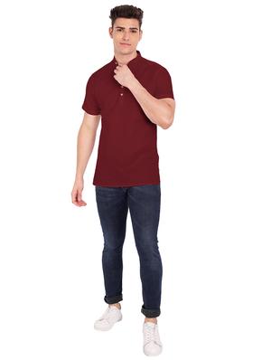 maroon solid short kurta - 18454640 - Standard Image - 4