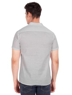 grey solid short kurta - 18454641 - Standard Image - 3