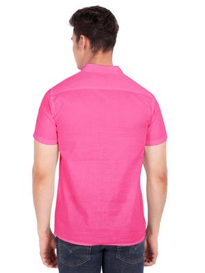pink solid short kurta - 18454648 - Standard Image - 3