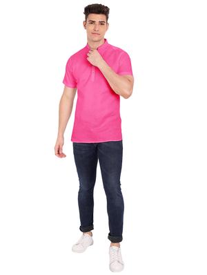 pink solid short kurta - 18454648 - Standard Image - 4