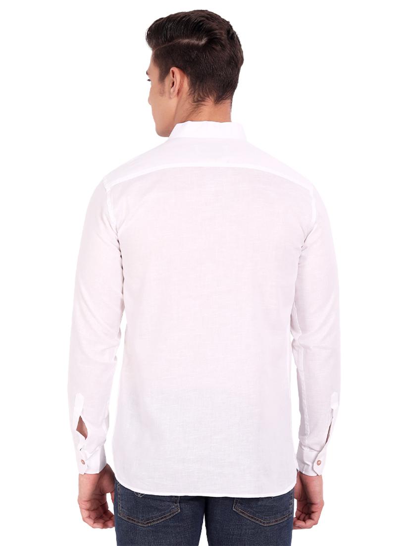 white solid short kurta - 18454650 - Zoom Image - 3