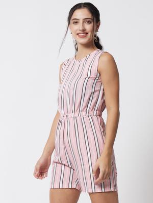 round neck striped romper - 18454688 - Standard Image - 2