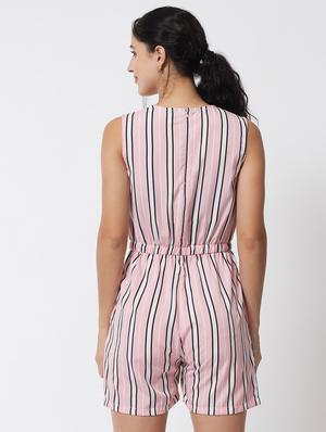 round neck striped romper - 18454688 - Standard Image - 4