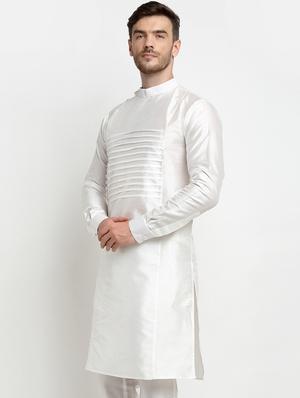 white solid long kurta - 18455077 - Standard Image - 2