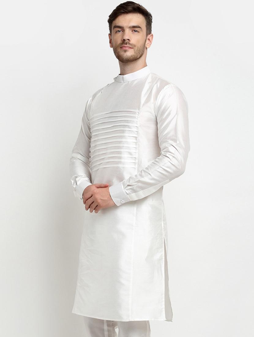 white solid long kurta - 18455077 - Zoom Image - 2