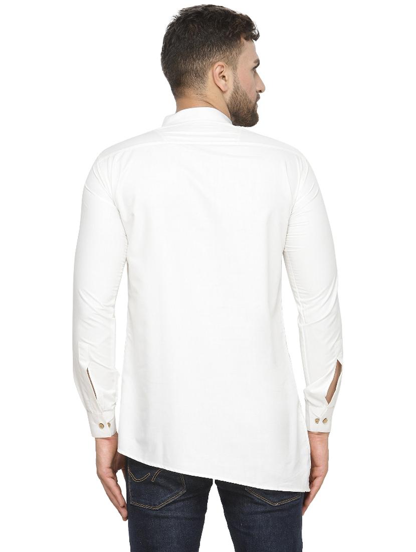 white solid short kurta - 18455209 - Zoom Image - 4