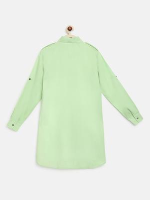 boys green solid kurta & pyjama set - 18455226 - Standard Image - 2