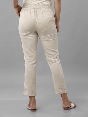 mid rise solid cigarette pant trouser - 18455259 - Standard Image - 3