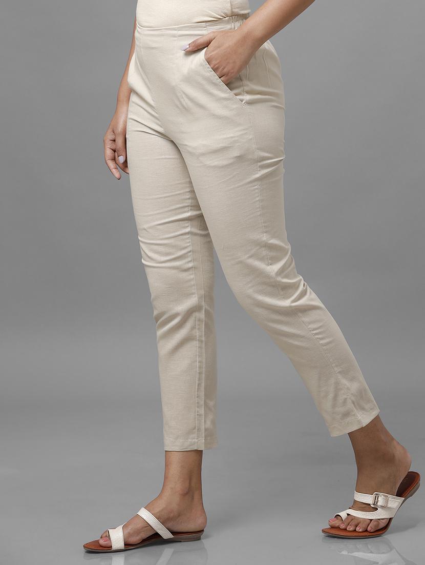 mid rise solid cigarette pant trouser - 18455259 - Zoom Image - 2