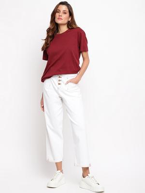 high rise solid denim jean - 18455862 - Standard Image - 5