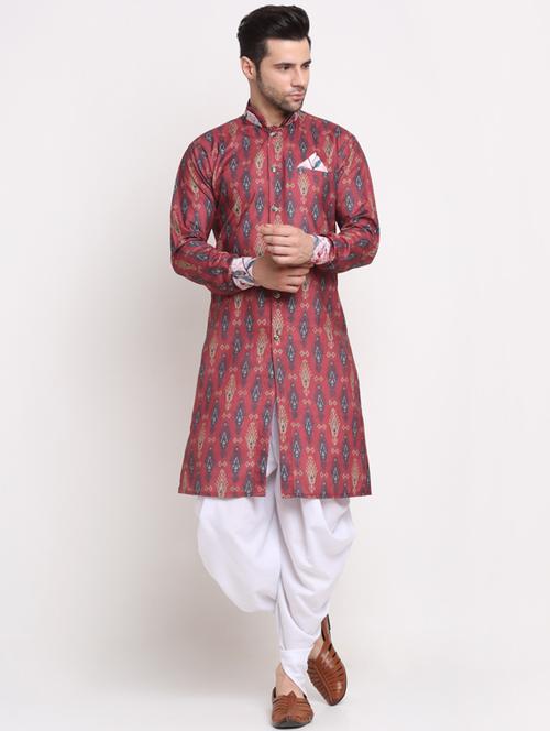 printed dhoti kurta set - 18456236 - Standard Image - 1