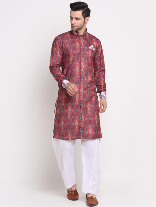 printed kurta pyjama set - 18456258 - Standard Image - 1