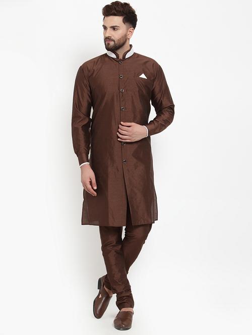 solid kurta with churidaar pyjama - 18456267 - Standard Image - 1