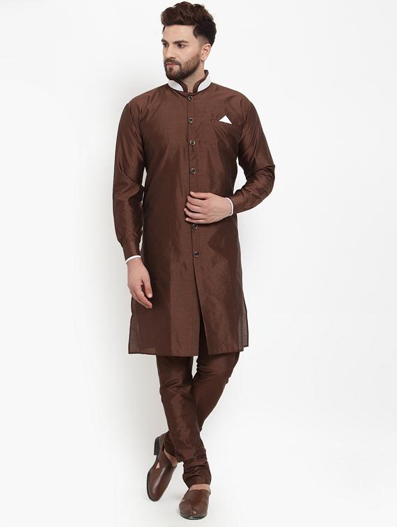solid kurta with churidaar pyjama - 18456267 - Zoom Image - 1