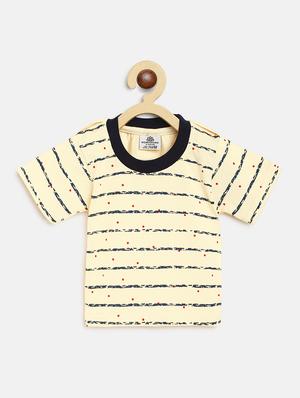 boys navy blue dungaree with striped t-shirt - 18456301 - Standard Image - 2