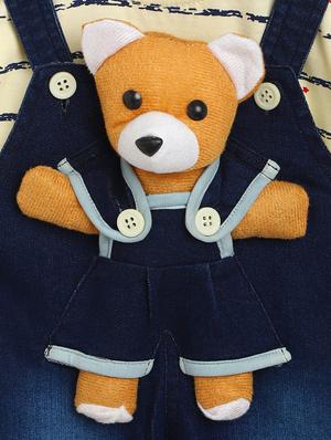boys navy blue dungaree with striped t-shirt - 18456301 - Standard Image - 6