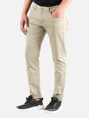 beige plain denim jean - 18456391 - Standard Image - 2
