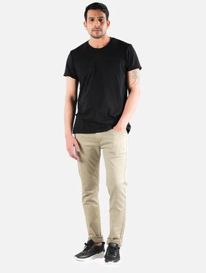 beige plain denim jean - 18456391 - Standard Image - 5