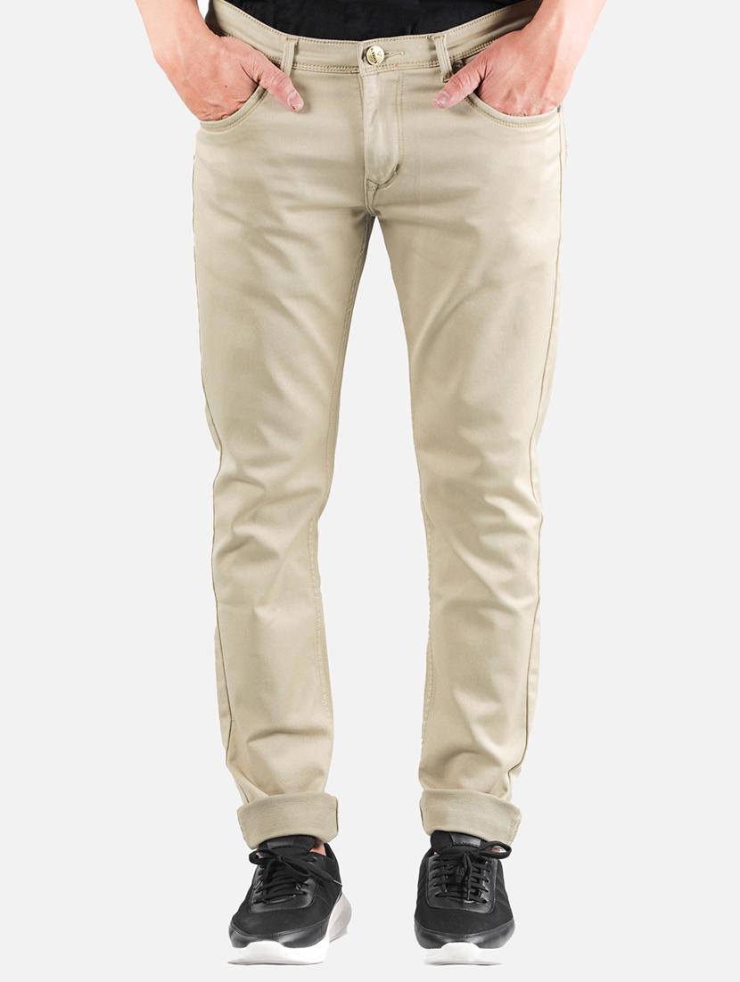 beige plain denim jean - 18456391 - Zoom Image - 1
