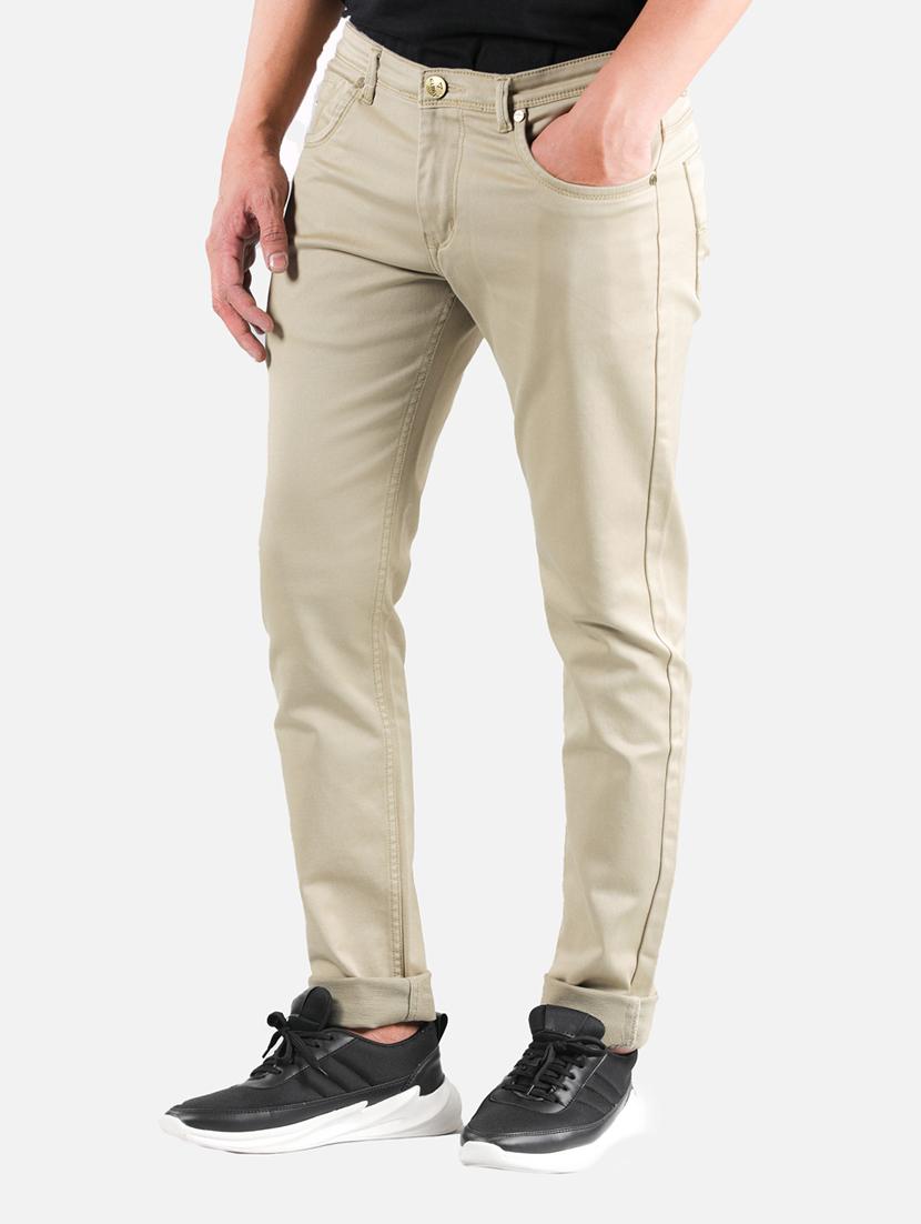 beige plain denim jean - 18456391 - Zoom Image - 2