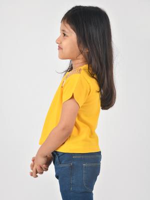 girls mustard applique tee - 18456491 - Standard Image - 3