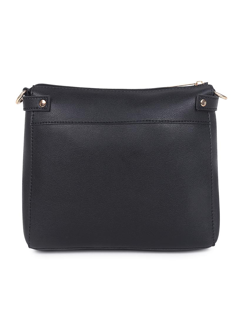 black solid regular sling bag - 18457201 - Zoom Image - 2