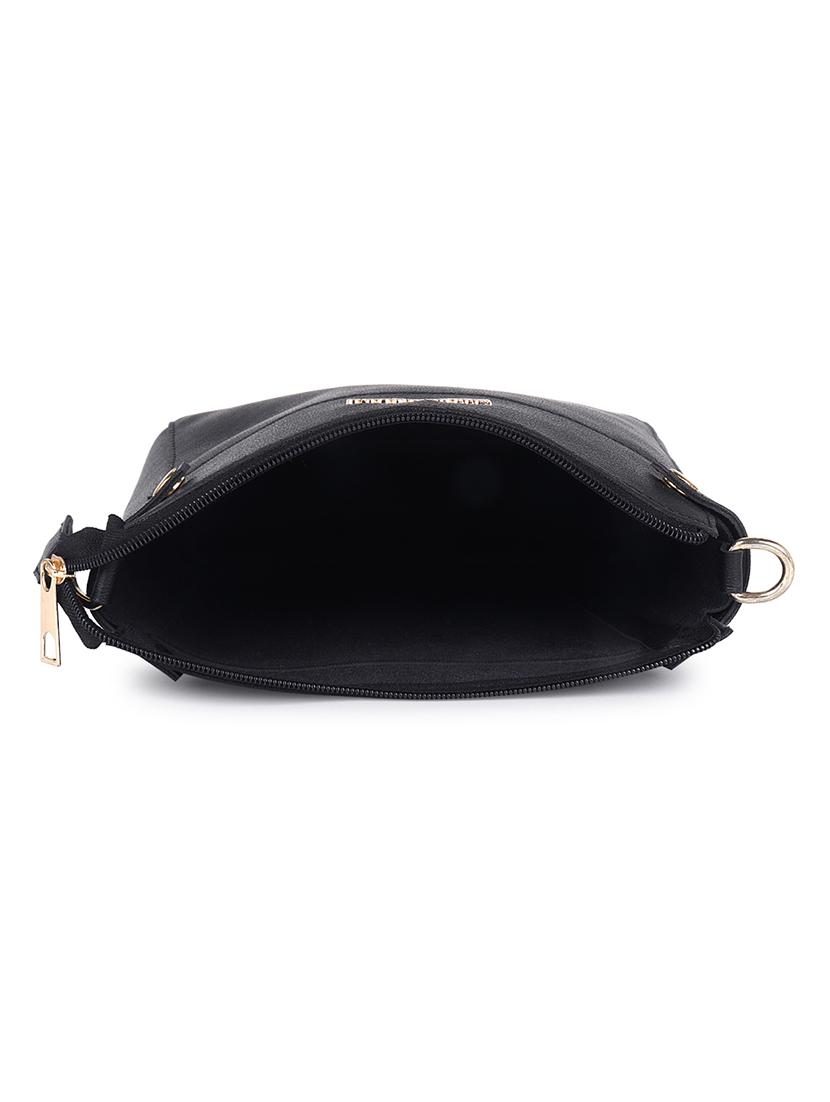 black solid regular sling bag - 18457201 - Zoom Image - 3