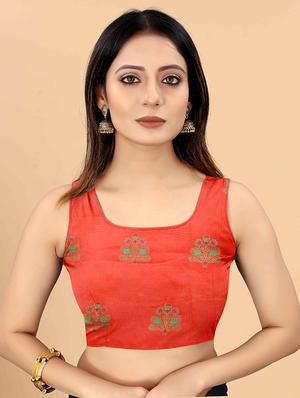 golden jacquard work woven saree with blouse - 18457627 - Standard Image - 3