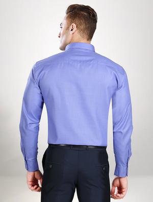 blue solid formal shirt - 18457783 - Standard Image - 3