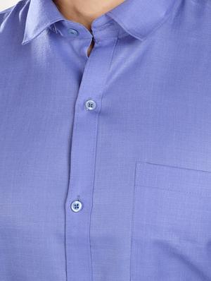 blue solid formal shirt - 18457783 - Standard Image - 5