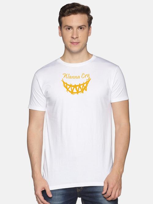 white chest-printed t-shirt - 18457908 - Standard Image - 1