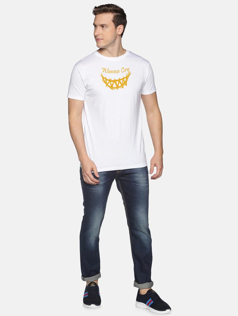 white chest-printed t-shirt - 18457908 - Zoom Image - 4