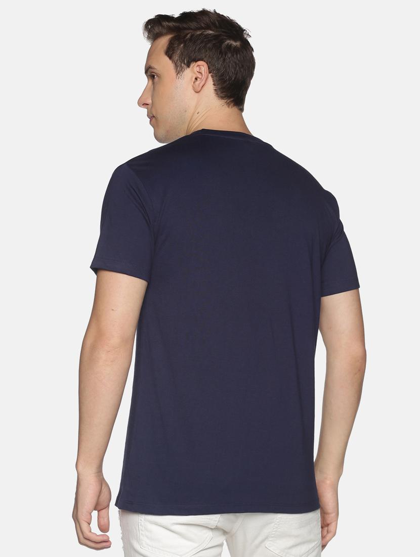 navy blue chest printed casual t-shirt - 18457981 - Zoom Image - 3