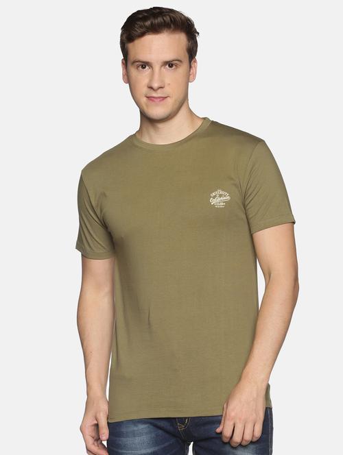 olive solid casual t-shirt - 18458000 - Standard Image - 1