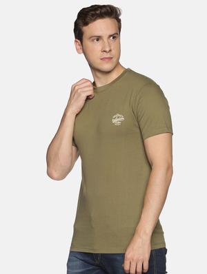 olive solid casual t-shirt - 18458000 - Standard Image - 2