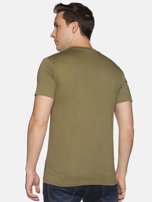 olive solid casual t-shirt - 18458000 - Standard Image - 3