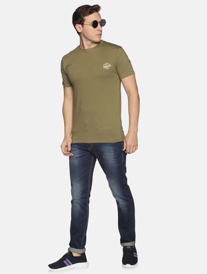 olive solid casual t-shirt - 18458000 - Standard Image - 4