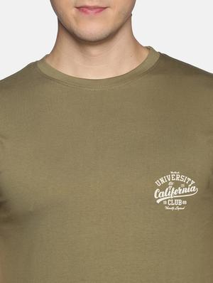 olive solid casual t-shirt - 18458000 - Standard Image - 5