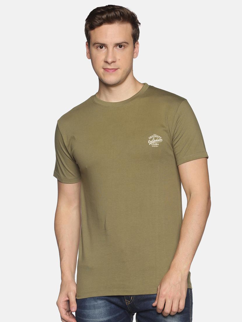 olive solid casual t-shirt - 18458000 - Zoom Image - 1