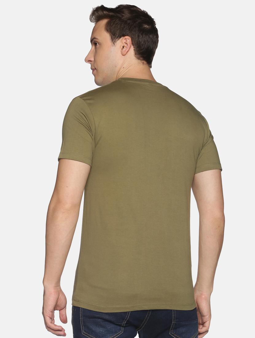 olive solid casual t-shirt - 18458000 - Zoom Image - 3