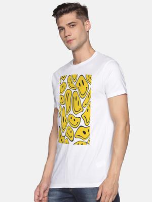 white chest printed casual t-shirt - 18458035 - Standard Image - 2