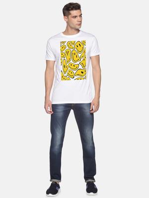 white chest printed casual t-shirt - 18458035 - Standard Image - 4