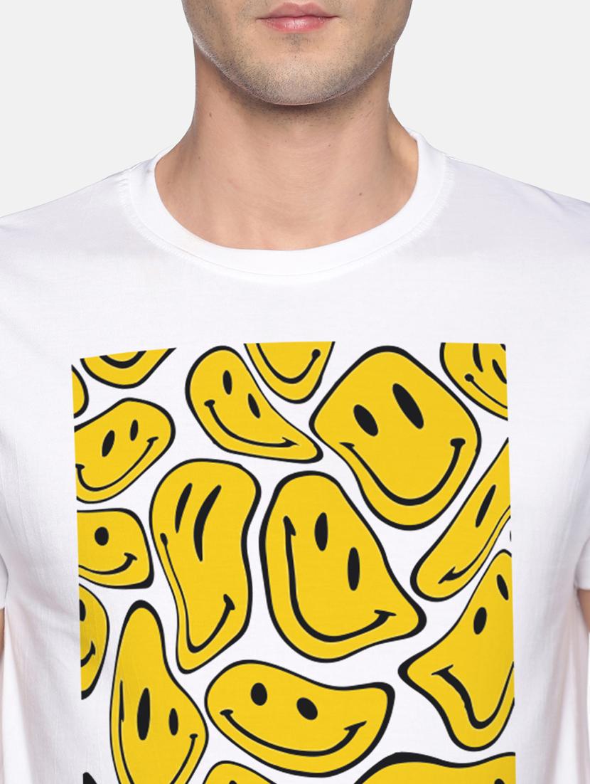 white chest printed casual t-shirt - 18458035 - Zoom Image - 5