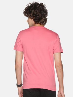 pink chest printed casual t-shirt - 18458040 - Standard Image - 3