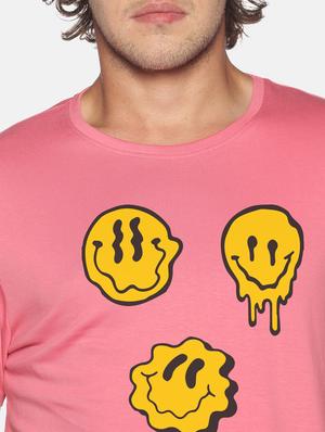 pink chest printed casual t-shirt - 18458040 - Standard Image - 5