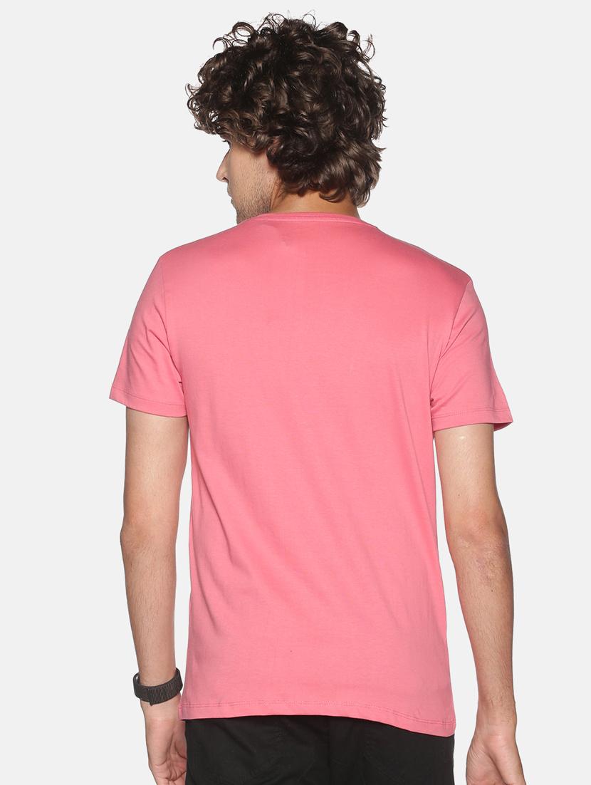 pink chest printed casual t-shirt - 18458040 - Zoom Image - 3